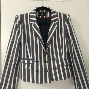 Striped Military Style Spring Blazer